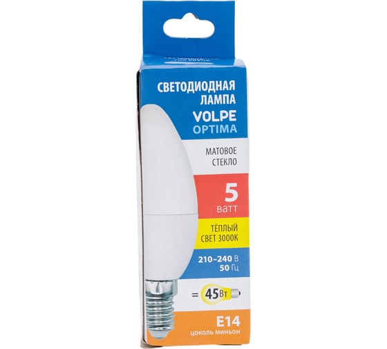 Светодиодная лампа Volpe LED-C37-5W/3000K/E14/FR/SLS UL-00008792