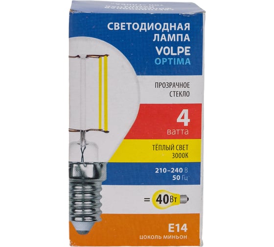 Светодиодная лампа Volpe LED-G45-4W/3000K/E14/CL/SLF UL-00008312