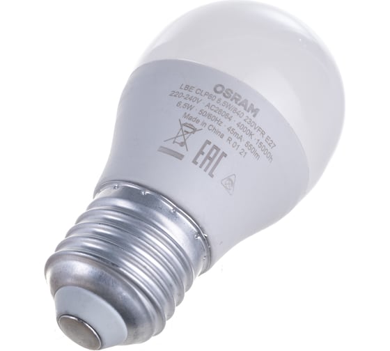 Светодиодная лампа Osram LED BASE CLASSIC P60 6,5W/840 230V E27 4058075527805