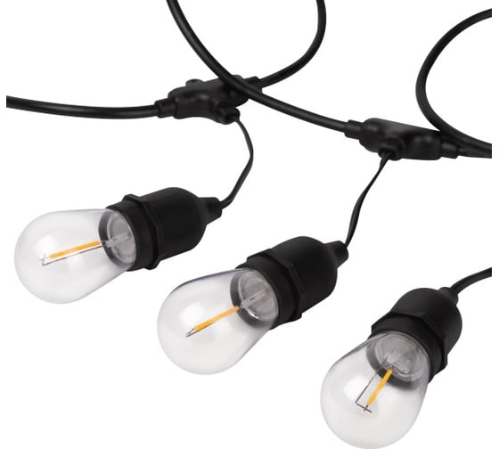 Гирлянда ЭРА нить Филамент ERABL-FIL1 4.5 м, 10 LED, теплый белый, E27, каучук, IP44 Б0056017