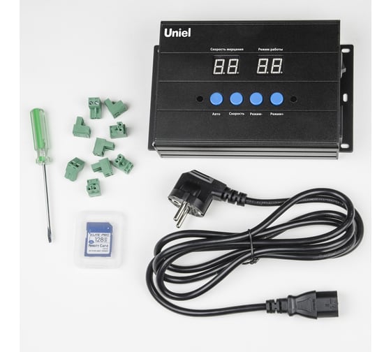 Контроллер DMX Uniel для управления RGB прожекторами серии ULF-L52 DC24V. ULC-L52 RGB/DC24V BLACK UL-00008371