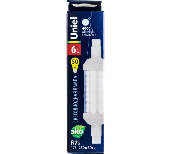 Светодиодная лампа Uniel LED-J78-6W/4000K/R7s/CL PLZ06WH UL-00009187