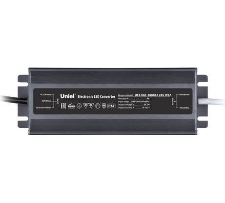 Блок питания Uniel ультратонкий UET-VAF-100B67 24V IP67 UL-00009367