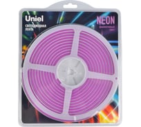Гибкая светодиодная лента Uniel NEON ULS-N01-2835-120LED/m-6mm-IP67-DC12V-9W/m-5M-PURPLE UL-00009089