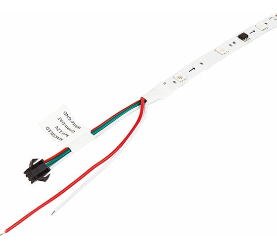 Cветодиодная лента MAKSILED 12В, 30д/м, 7.2Вт/м, SPI-RGB, IP20, 5м, мульти ML-R30-5050RGB-WS2811-S