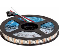 Cветодиодная лента MAKSILED 12В, 60д/м, 9.6Вт/м, SPI-RGB, IP20, 5м, мульти ML-R60-5050RGB-INK1003-S