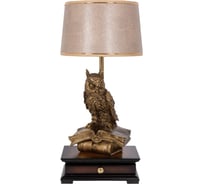 Настольный светильник BOGACHO Ученый филин бронзового цвета СБ-15/Б/Тюссо жемчуг