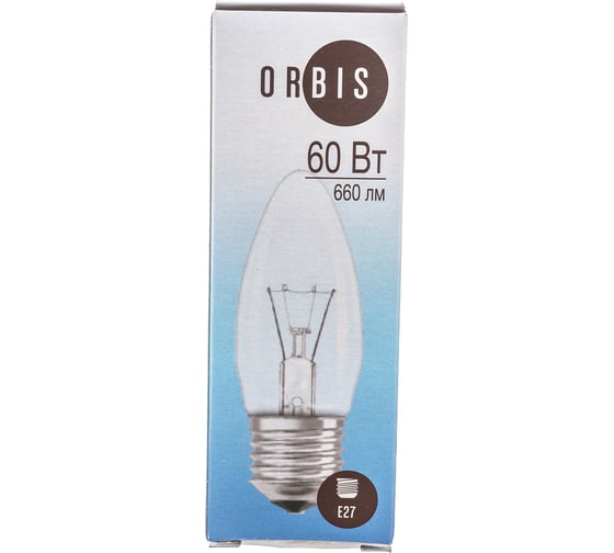 Лампа накаливания ORBIS CLAS B CL 60W 230V E27 10x10x1 NCE 4058118023981
