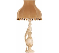 Настольный светильник BOGACHO Павлин бежевого цвета СБ-75/АС/Классика поталь