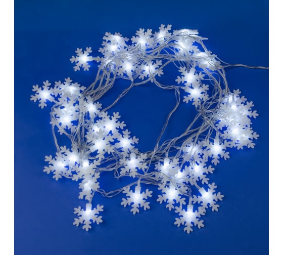 Светодиодная гирлянда Uniel Снежинки-2 ULD-S0500-050/DTA WHITE, IP20, SNOWFLAKES-2 UL-00007196
