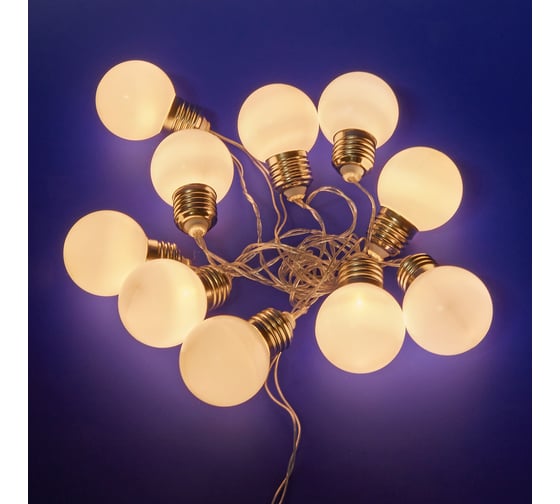 Светодиодная гирлянда на батарейках Uniel Лампочки ULD-S1800-010/STB/3AA WARM WHITE, IP20, BULBS UL-00008421