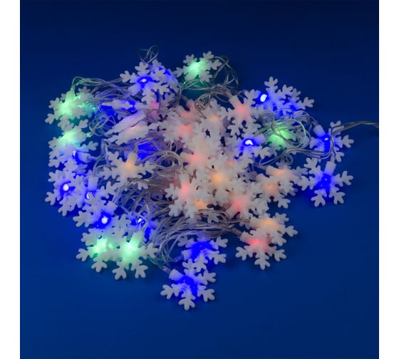 Светодиодная гирлянда Uniel Снежинки-3 ULD-S0500-050/DTA MULTI, IP20, SNOWFLAKES-3 UL-00007195