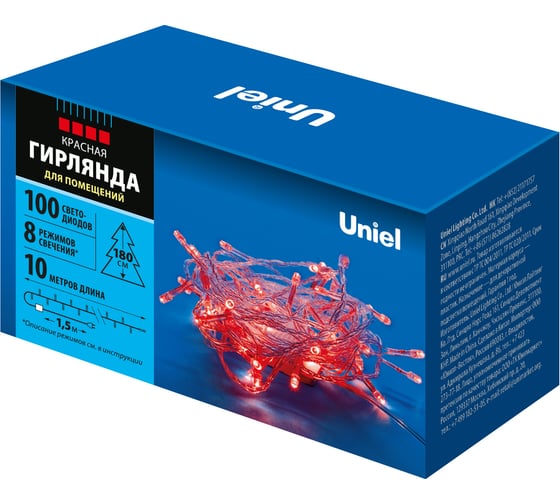 Светодиодная гирлянда Uniel ULD-S1000-100/DTA RED, IP20 UL-00008666