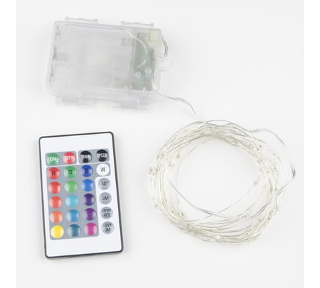 Светодиодная гирлянда на батарейках Uniel Роса ULD-S0500-050/DTB/3AA/RC RGB, IP20, DEW UL-00007248