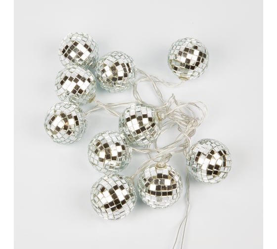 Светодиодная гирлянда на батарейках Uniel Диско ULD-S1800-010/STB/3AA WARM WHITE, IP20, DISCOBALLS UL-00008423
