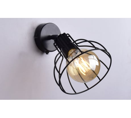 Бра РОССВЕТ 1х60ВтхE27 РС21077 BK+CR/1W