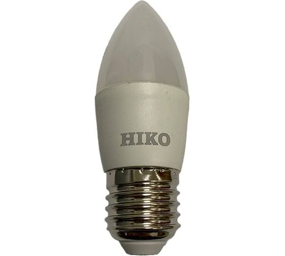 Светодиодная лампа HIKO C37, 7W, 3000K, E27, свеча, QH07 600132528
