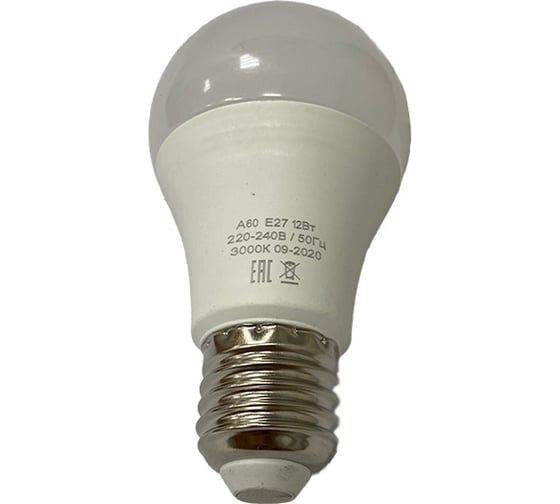 Светодиодная лампа HIKO А60, 12W, 3000K, E27, груша 600170574