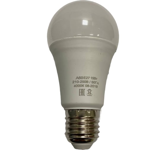 Светодиодная лампа HIKO G65/A60, 15W, 4000K, E27, QH12, груша 600150095
