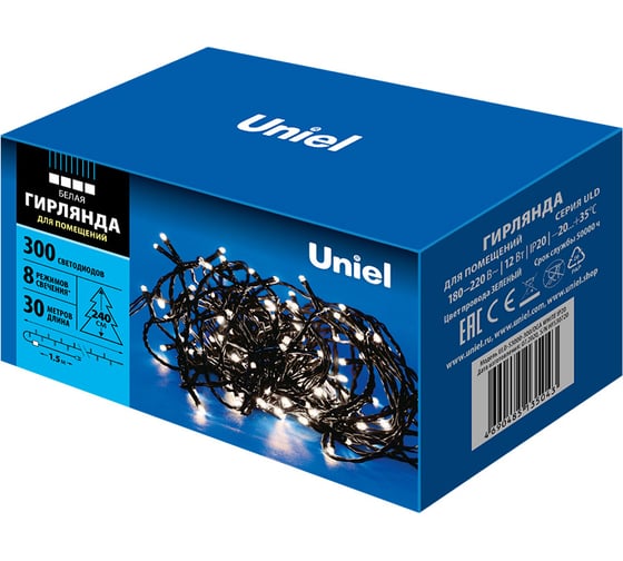 Светодиодная гирлянда Uniel ULD-S3000-300/DGA WHITE, IP20 UL-00007313