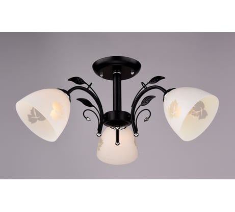 Люстра РОССВЕТ 3х60ВтхE27 РС20001 BK+CR/3C