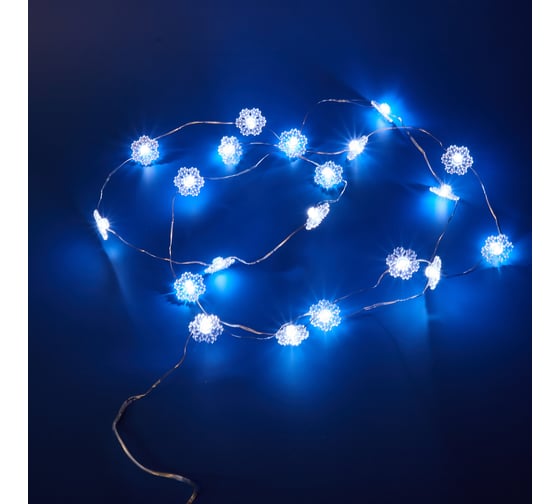 Светодиодная гирлянда на батарейках Uniel ULD-S1900-020/STB/2AA WHITE, IP20, SNOWFLAKES MINI UL-00008620