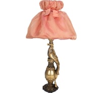 Настольный светильник BOGACHO Павлин бронзового цвета СБ-75/Б/Мадлен персик