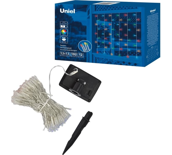 Садовый занавес на солнечной батарее Uniel USL-S-132/PT1515 MULTICOLOR CURTAIN UL-00006539