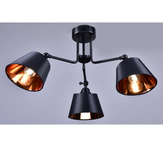 Люстра РОССВЕТ 3х60ВтхE27 РС21391 BK/3C
