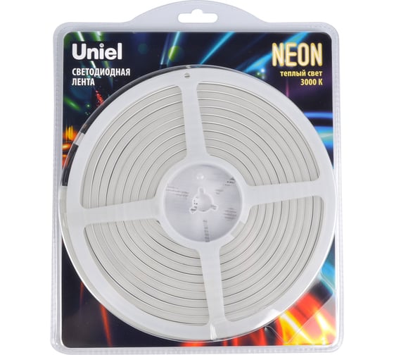 Светодиодная гибкая герметичная лента Uniel NEON ULS-N01-2835-120LED/m-6mm-IP67-DC12V-9W/m-5M-3000K UL-00009082