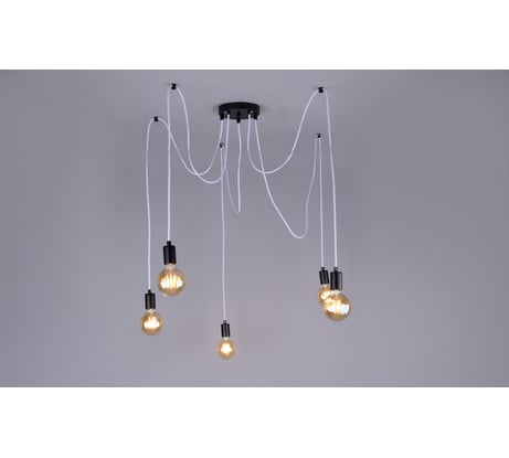 Потолочно-подвесной светильник РОССВЕТ 5*60Вт*E27 РС20818 BK+WT/5P