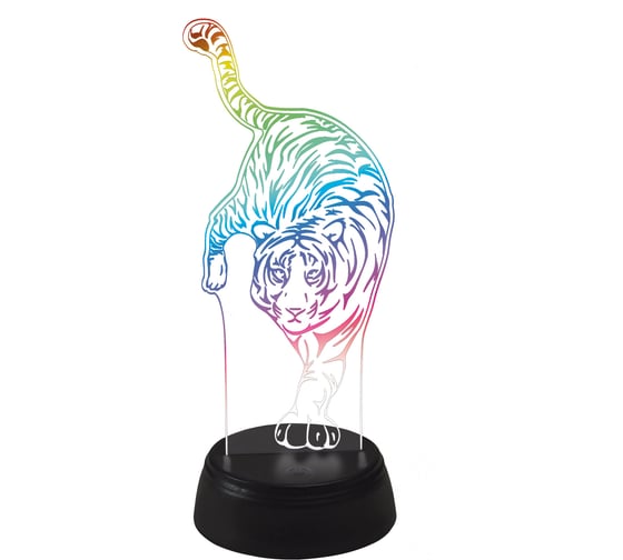 Декоративный светильник Uniel с эффектом 3D «Тигр», на батарейках ULI-M506 RGB/3AA TIGER/BLACK UL-00008401