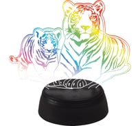 Декоративный светильник Uniel с эффектом 3D «Семья тигров», на батарейках ULI-M508 RGB/3AA TIGER