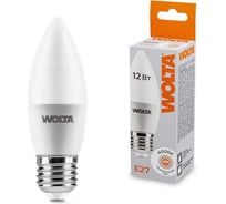 Светодиодная лампа Wolta "Свеча" C37 12Вт 1050лм 4000К Е27 1/50 25SC12E27