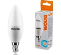 Светодиодная лампа Wolta "Свеча" C37 12Вт 1050лм 6500К Е14 1/50 25WC12E14