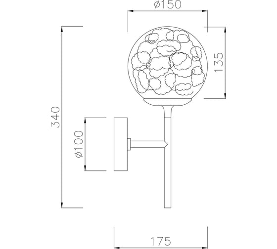 Настенный светильник (бра) MAYTONI Ligero 1хE27x40 W MOD061WL-01BS