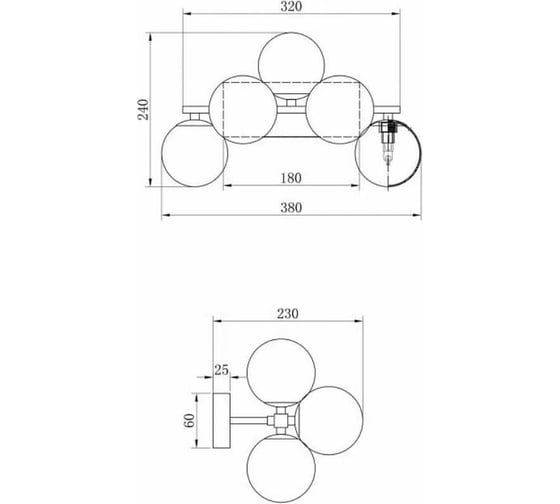 Настенный светильник (бра) MAYTONI Dallas 5хG9x28 W MOD547WL-05G