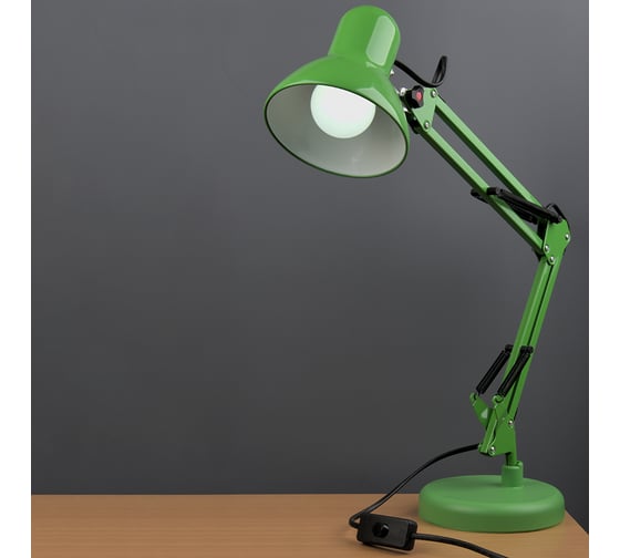 Настольный светильник General Lighting Systems Е27, основание + струбцина, 600х148мм, зеленый GTL-037 800137
