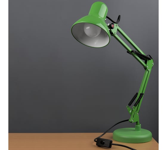 Настольный светильник General Lighting Systems Е27, основание + струбцина, 600х148мм, зеленый GTL-037 800137
