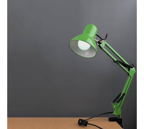 Настольный светильник General Lighting Systems Е27, основание + струбцина, 600х148мм, зеленый GTL-037 800137