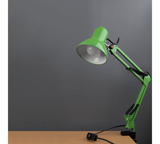 Настольный светильник General Lighting Systems Е27, основание + струбцина, 600х148мм, зеленый GTL-037 800137