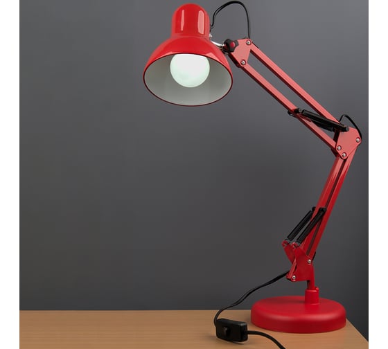 Настольный светильник General Lighting Systems Е27, основание + струбцина, 600х148мм, красный GTL-038 800138