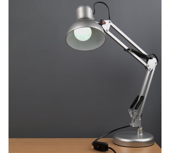 Настольный светильник General Lighting Systems Е27, основание + струбцина, 600х148мм, серебристый GTL-039 800139