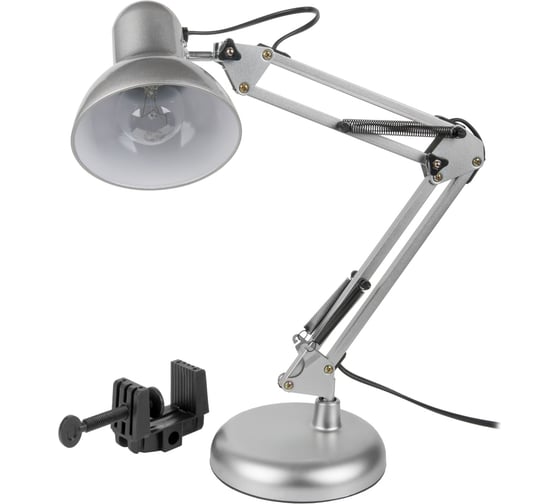 Настольный светильник General Lighting Systems Е27, основание + струбцина, 600х148мм, серебристый GTL-039 800139