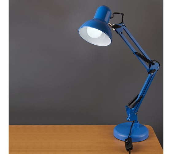 Настольный светильник General Lighting Systems Е27, основание + струбцина, 600х148мм, синий GTL-040 800140