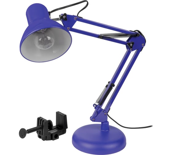 Настольный светильник General Lighting Systems Е27, основание + струбцина, 600х148мм, синий GTL-040 800140