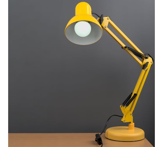 Настольный светильник General Lighting Systems Е27, основание + струбцина, 600х148мм, желтый GTL-041 800141
