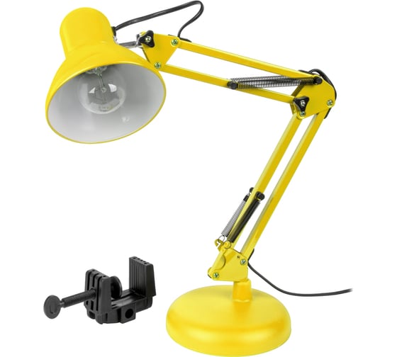 Настольный светильник General Lighting Systems Е27, основание + струбцина, 600х148мм, желтый GTL-041 800141