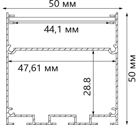 Накладной профиль FERON 50x50мм алюминиевый, серебро, 2м, CAB269 48121