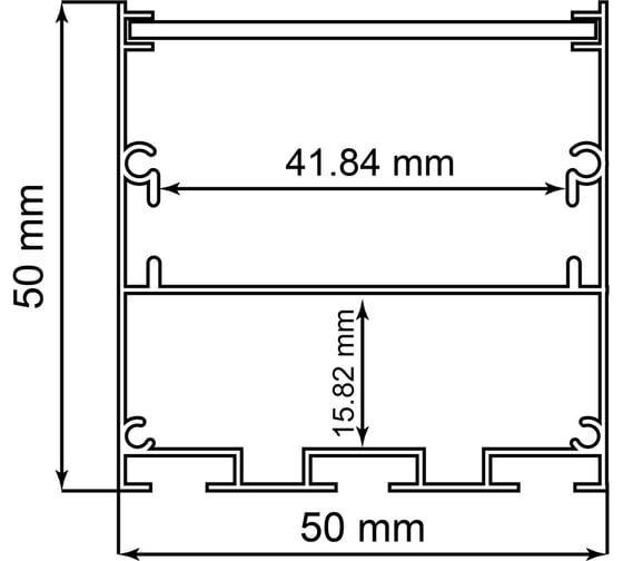 Накладной профиль FERON 50x50мм алюминиевый, черный, 2м, CAB269 48150
